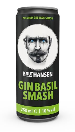 KNUT HANSEN Gin Basil Smash | Trinkfertig gemixt | Geschmack von Basilikum und Zitrone | 10% vol. |1 x 250ml Dose KNUT HANSEN Gin Basil Smash | Trinkfertig gemixt | Geschmack von Basilikum und Zitrone | 10% vol. |1 x 250ml Dose von KNUT HANSEN DRY GIN