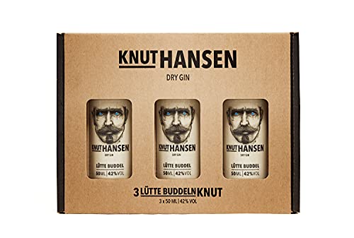 KNUT HANSEN DRY GIN Set|Weltweit ausgezeichnet|14 regionale Zutaten wie Wachholder, Gurke|Handcrafted nach nordischer Art in eigener Manufaktur|Abgefüllt in nachhaltiger Keramikflasche|3 x 50ml von KNUT HANSEN DRY GIN