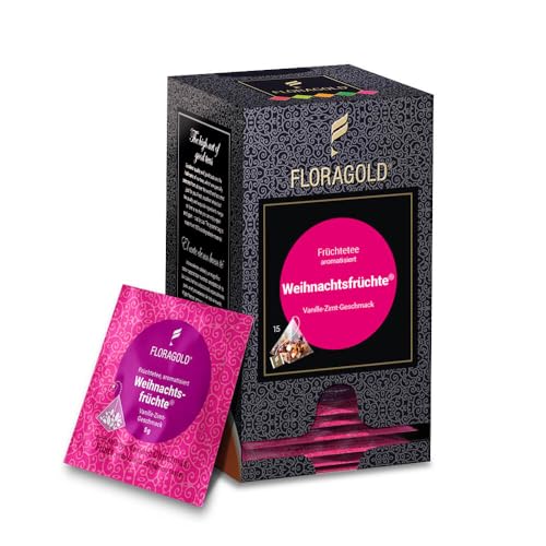 Früchtetee »Weihnachtsfrüchte®« Floragold Pyramiden-Teebeutel von KOBU-TEE