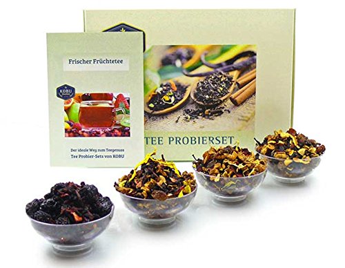 »Früchtetee frisch« Probier-Set mit vier Sorten von KOBU-TEE