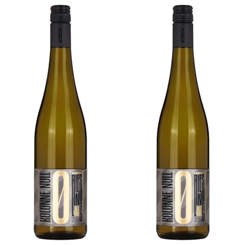 KOLONNE NULL Alkoholfreier Wein – Weißwein Riesling Riesling trocken Alkoholfrei (1 x 0.75 l) (Packung mit 2) von KOLONNE NULL
