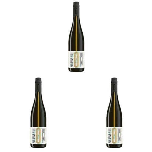 Riesling alkoholfreier Wein (1 x 0,75 L) KOLONNE NULL | Weißwein trocken & alkoholfrei | Vegan & kalorienarm (Packung mit 3) von KOLONNE NULL