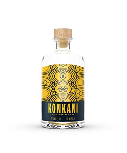 KONKANI Mango Infused Gin - 1 x 0.5l handcrafted, fruchtiger Premium Gin 42% vol von KONKANI