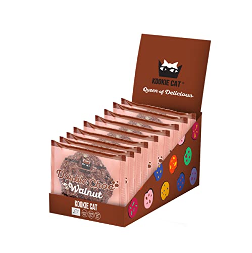 Kookie Cat Double Choc Walnuss - Vegan Cookies, Glutenfrei, Sojafrei, Bio, Cashew & Hafer - 12 X 50g Multipack von KOOKIE CAT