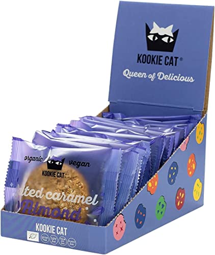 Kookie Cat Salzkaramell Mandel - Vegane Cookies Einzeln Verpackt, Glutenfrei, Sojafrei, Bio, Mandel & Hafer - 12 X 50g Multipack von KOOKIE CAT