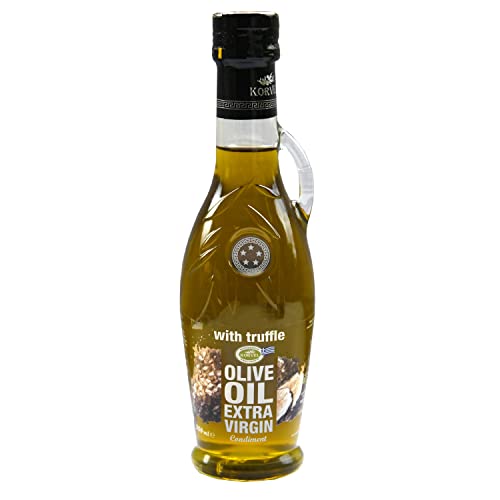 KORVEL Olivenöl - infundiertes natives griechisches Olivenöl extra in Premiumqualität mit Trüffeln 250ml zum Kochen, Dippen und für Dressing - Koroneiki - Kaltgepresst - Gourmet Olivenöl von KORVEL MEDITERRANEAN QUALITY PRODUCTS