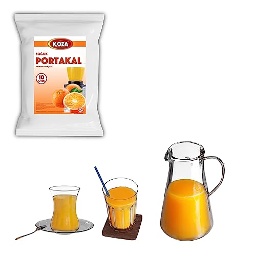 KOZA Getränkepulver für Kaltgetränke-Automat 450gr | Pulver für Kalt Getränk | Türkischer Saft | Ice Tea Pulver | Eistee | Krümeltee | Getränke Pulvermischung | Instantgetränk (Orange) von KOZA