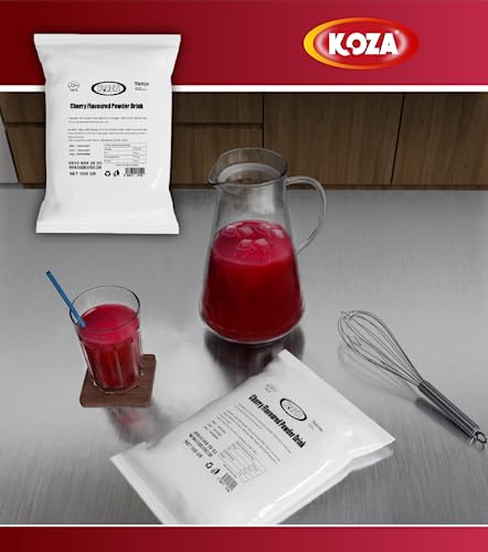KOZA Instant Getränkepulver im Beutel 1000gr | Pulver für Heiß oder Kalt Getränk | Türkischer Tee | Ice Tea Pulver | Eistee | Krümeltee | Früchtetee | Cay | Teepulver | Oralet | (Kirsche) von KOZA