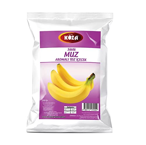 KOZA Milchshake Pulver 1Kg | zum Milchshakes selber machen | Milch-Pulver | milk shake | Geschmackspulver | Kaltgetränk Pulver | Getränke-Pulver mit Wasser oder Milch | Halal | (Banane) von KOZA