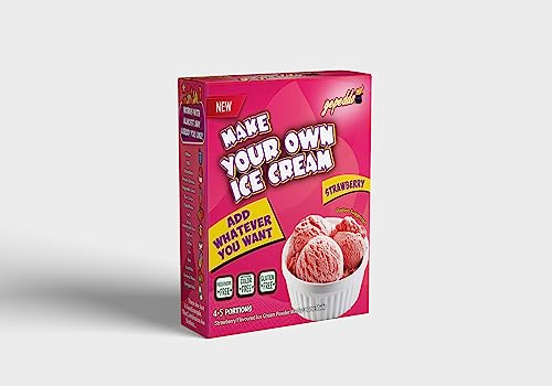 Koza Gepeddo Homemade Ice Cream Powder 120gr - Eis selbermachen I Eispulver ohne Eismaschine I Speiseeis Pulver | eiscreme pulver | softeispulver | eis pulver | Eismix | Halal (Erdbeere) von KOZA