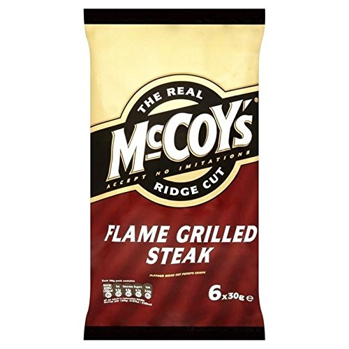 KP Snacks McCoys Flamme Steak und Grill 30 g x 6 pro Packung (2 Stück) von KP