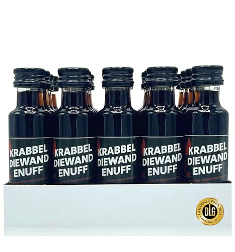 Krabbeldiewandenuff 25x Kräuter-Schnaps Shots | original Geschmack seit 1951 | Kräuterschnaps scharf von Deheck | 50% Vol. KRABELDIWANDENUFF (20ml Shots (25 Stück)) von KRABELDIWANDENUFF