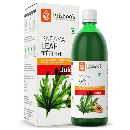 Krishna's Papaya Leaf Juice - 1000 ml | Fresh Papaya Leaves| Helps to boost platelets count von KRISHNA'S HERBAL & AYURVEDA