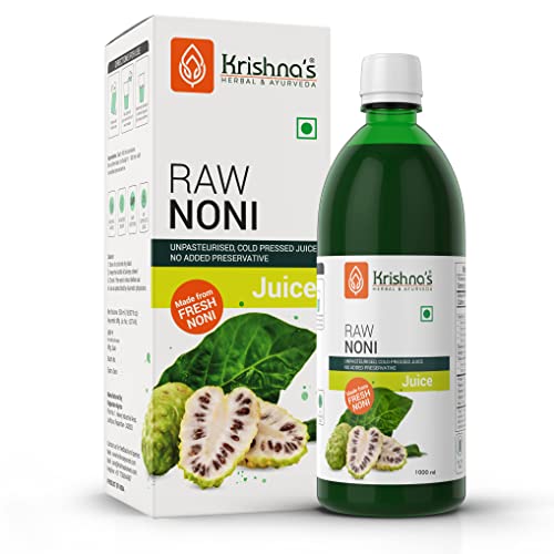 Krishna's Raw Noni Juice - 1000 ml | Preservative free | No added Thickener Color or Flavor | Sugar Free Juice | Enhance Energy | Made with Fresh Noni Fruit (Morinda citrifolia) von KRISHNA'S HERBAL & AYURVEDA