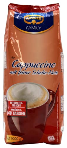 Krüger Family Cappuccino mit feiner Schoko-Note Getränkepulver, 10er Pack (10 x 1 kg) von KRÜGER FAMILY
