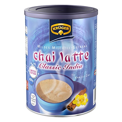 Krüger Chai Latte Classic India Vanille-Zimt, Milchtee, Teepulver, Instant Tee, 450 g, 18 Portionen, 8971 von KRÜGER