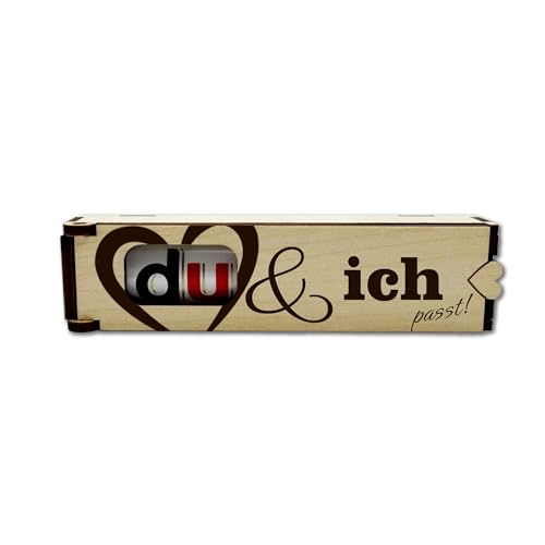 KS Laserdesign Schokoriegel Geschenkbox Holz - Du und ich passt - Geburtstag Geschenke für Frauen & Männer Valentinstag Jahrestag Hochzeitstag Liebe Geschenkidee OHNE DUPLO von KS Laserdesign