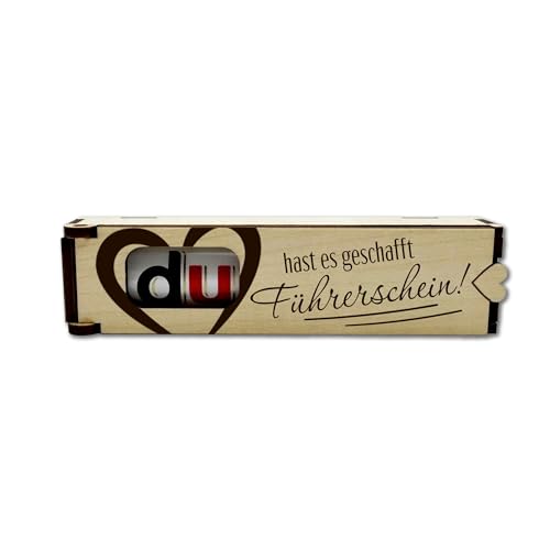 KS Laserdesign Schokoriegel Geschenkbox - Führerschein bestanden Geschenk Frauen Männer,erstes Auto, gratulation zur Prüfung, OHNE DUPLO von KS Laserdesign