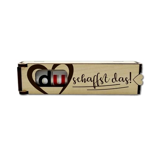 KS Laserdesign Schokoriegel Geschenkbox Du schaffst das - Kleinigkeiten, Mitbringsel Geschenke für Frauen Männer Freundin, Geschenkidee Geburtstag Weihnachten Geburtstagsgeschenke OHNE DUPLO von KS Laserdesign