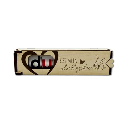 KS Laserdesign Schokoriegel Geschenkbox Holz - Ostergeschenke für Frauen & Männer, Geschenke zu Ostern, Kleinigkeiten Geschenkidee für Bruder & Schwester, Freundin, OHNE DUPLO von KS Laserdesign