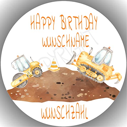 KTD Fondant Tortenaufleger Tortenbild Geburtstag Baustelle/Baustellenfahrzeuge personalisierbar K1 KTD Fondant Tortenaufleger Tortenbild Geburtstag Baustelle/Baustellenfahrzeuge personalisierbar K1 von KTD