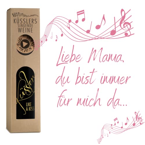 Neu! SINGENDER WEIN für die beste MAMA – ein Cuvée rosé mit eigenem Mama-Song – im nachhaltigen Geschenkkarton - das ideale Weingeschenk! von KÜSSLER LIKE A KISS