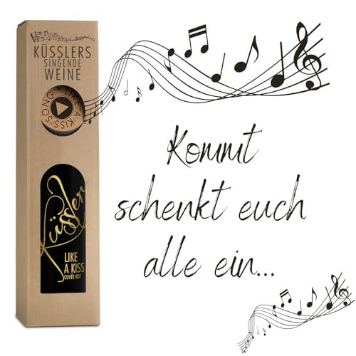 Neu! SINGENDER WEIN mit dem KÜSSLER-SONG – ein Cuvée rosé mit dem Küssler-Song – im nachhaltigen Geschenkkarton – das ideale Weingeschenk! von KÜSSLER LIKE A KISS