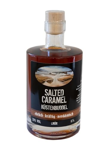 KÜSTENBUDDEL - Saltet Caramel Likör 500ml 20 Vol Karamell Salzkaramell Likör von KÜSTENBUDDEL