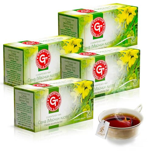 (4 Pack) Senna Tea Fruit & Leaves 30g Natürliches Abführmittel | BteaCo für Kuker Detox Tea 20 Teebeutel | Eingesackter Tee | Natürliche diätetische Darmreinigung | Weight Loss Aid | Koffeinfrei von KUKER