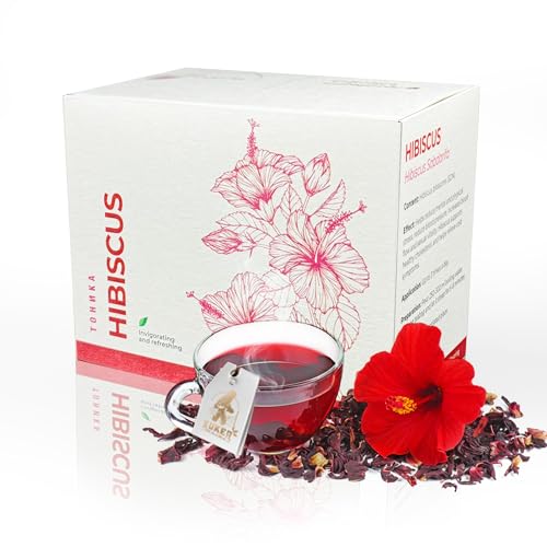 KUKER Hibiskustee - Hochwertiger Kräutertee, 25 Hibiskus Teebeutel, Getrocknete Hibiskusblüten, Aromatischer Hibiskusblütentee, Natürlicher Geschmack, Ideal für Teeliebhaber - 50g KUKER Hibiskustee - Hochwertiger Kräutertee, 25 Hibiskus Teebeutel, Getrocknete Hibiskusblüten, Aromatischer Hibiskusblütentee, Natürlicher Geschmack, Ideal für Teeliebhaber - 50g von KUKER