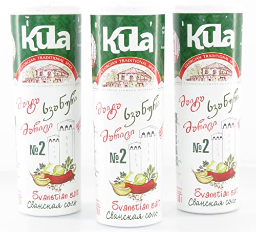 KULA Swanetisches Gewürzsalz aus Georgien, 3er Pack Gewürzmischung (3 x 130g) von KULA