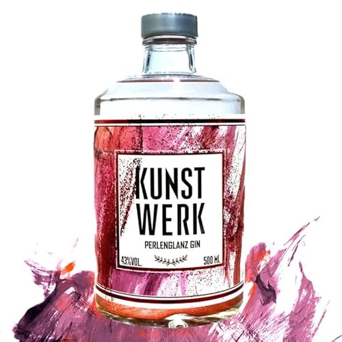 KUNSTWERK Perlenglanz Gin 500 ml | 43% Vol | Premium Gin | Fruchtnoten aus Himbeere und Zitrone | Glanzeffekt | Magic Gin von KUNSTWERK LONDON DRY GIN