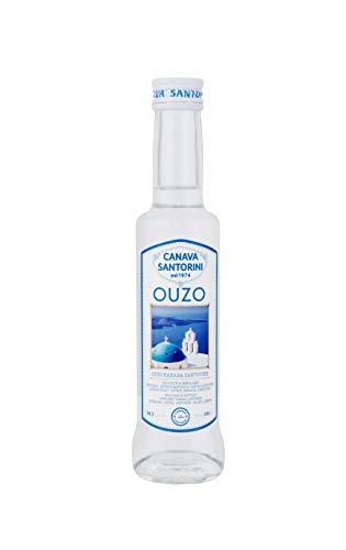 KURAMBAKOS - 200 ml Ouzo Canava Santorini 38,5% vol., qualitativ-hochwertiger griechischer Anis-Schnaps mit intensiver Note von KURAMBAKOS