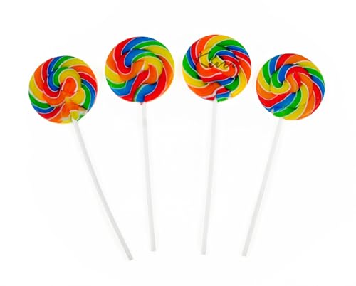Runde bunte Lutscher mit süßem Geschmack – 30 Gramm – 18 Stück - Regenbogen spirale Runde bunte Lutscher mit süßem Geschmack – 30 Gramm – 18 Stück - Regenbogen spirale von KURI sweets