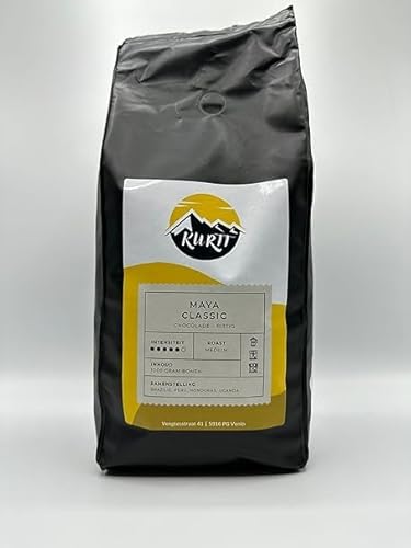 KURTT - Kaffe - Kaffeebohnen - Kaffeebohnen 1KG - Maya Classic - Schokolade - Würzig - Mittlere Röstung - Kaffeemaschine - Kaffeemaschine - Kaffeebohnen - Kaffeetassen - 1000 Gramm von KURTT