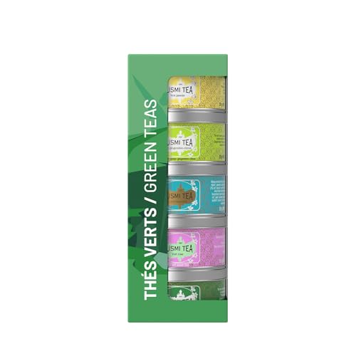 Kusmi Tea - Geschenkset Grüner Tee Bio - Spearmint Tee, Jasmintee - Geschenkset Green Teas bio - Losen Tee - 5 Dosen zu 25g - Idee Geburtstagsgeschenk für Frauen und Männer Kusmi Tea - Geschenkset Grüner Tee Bio - Spearmint Tee, Jasmintee - Geschenkset Green Teas bio - Losen Tee - 5 Dosen zu 25g - Idee Geburtstagsgeschenk für Frauen und Männer von KUSMI TEA