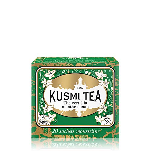 Kusmi Tea Grüner Tee mit Minze - Heiß oder Eisgekühlt Genießen - Traditionell Durstlöschender Tee mit Gunpowder Grüntee und Minzblättern - 20 Musselin Teebeutel Kusmi Tea Grüner Tee mit Minze - Heiß oder Eisgekühlt Genießen - Traditionell Durstlöschender Tee mit Gunpowder Grüntee und Minzblättern - 20 Musselin Teebeutel von KUSMI TEA