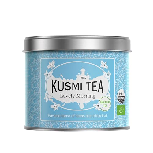 Kusmi Tea - Lovely Morning - Bio-Mischung aus grünem Tee, Mate, Zitrone, Guarana, Grapefruit und Orange - Loser Tee - 100 g Metalldose - Menge für etwa 50 Tassen von KUSMI TEA