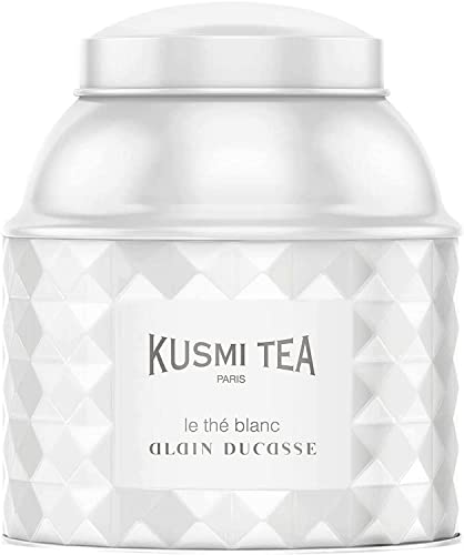 Kusmi Tea - Le Thé Blanc Bio Alain Ducasse - Raffinierte Mischung aus weißem Bio-Tee und grünem Bio-Tee, aromatisiert mit Himbeere und Rose - Dose mit 120 g losem Tee - Ca. 50 Tassen von KUSMI TEA