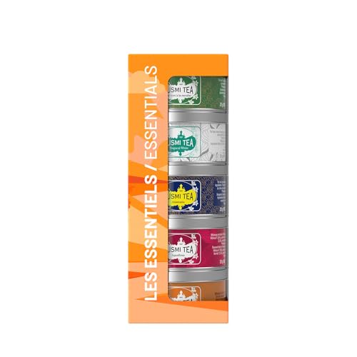 Kusmi Tea - Geschenkset The Essentials Bio für Frauen und Männer - Grüner, Schwarzer, Weißer Tee, Hibiskustee - Loser Tee - 5 Dosen zu 25g - Idee Geburtstagsgeschenk von KUSMI TEA