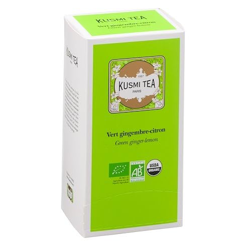 Kusmi Tea - Thé vert gingembre-citron Bio - Box mit 25 Musselin-Teebeuteln von KUSMI TEA