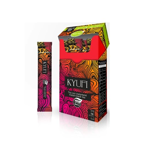 Kyufi® | Instant-Schwarztee ohne Zucker | Schwarztee-Stick | Schwarzer Tee in 20 Sekunden löslich | Ceylon-Schwarztee – 15 Teestäbchen (13,5 g) von Liakai