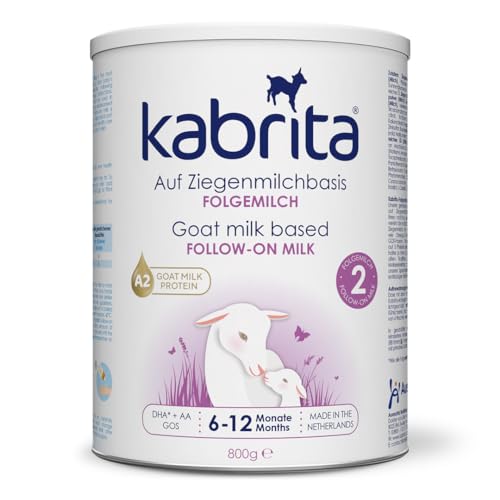 KABRITA | Ziegenmilch Folgemilch 6-12 Monate | Hochwertige Babynahrung - Baby Milch, nahrhaft* und sanft zum Babybauch | Inhalt: 800g Babynahrung-Milchpulver von Kabrita