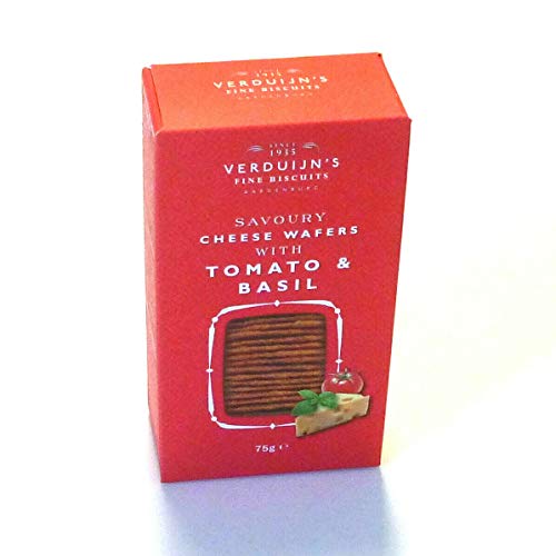 Käse Waffeln mit Tomaten und Basilikum (Vintage) 75g von VERDUIJN'S