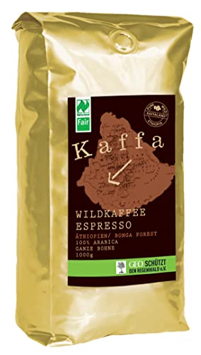 Kaffa Bio Wildkaffee Espresso Bohne 1000 g von Kaffa