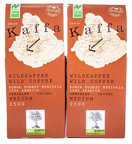 Bio Kaffa Wildkaffee, Medium Roast, gemahlen (2 x 250 gr) von Kaffa