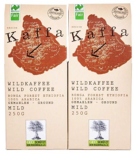 Original Food Bio Kaffa Wildkaffee, mild, gemahlen, 2er Pack (2 x 250 g) von ebaney