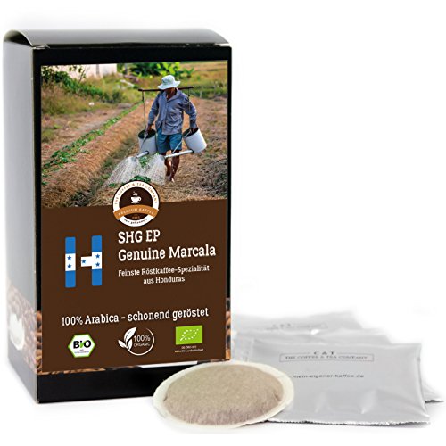 Kaffee Globetrotter - Bio Honduras Genuine Marcala - 150 Premium Kaffeepads - für Pad-Kaffeemaschine - Spitzenkaffee - Röstkaffee aus biologischem Anbau von Kaffee Globetrotter