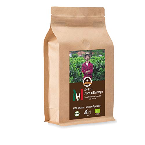 Kaffee Globetrotter - Bio Mexico Finca El Flamingo- 1000 g Ganze Bohne - für Kaffee-Vollautomat, Kaffeemühle, Handmühle, Spitzenkaffee - Röstkaffee aus biologischem Anbau von C&T