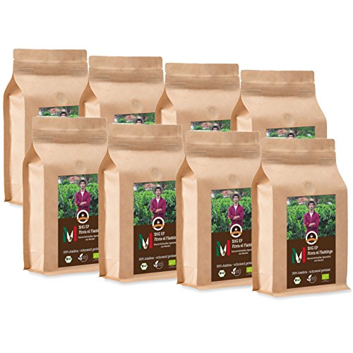 Kaffee Globetrotter - Bio Mexico Finca El Flamingo- 8 x 1000 g Mittel Gemahlen - für Kaffee-Vollautomat, Kaffeemühle - Röstkaffee aus biologischem Anbau | Gastropack Sparpack von Kaffee Globetrotter